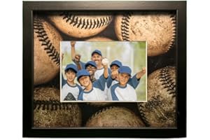 iFrame Commemorative Sports Athletics Frames I Baseball I Fits 5x7 Photograph, Real Wood Black Finish, Desktop, Table or Wall Mount I Shatterproof Plexiglass I Designed & Made in the USA (Baseball)