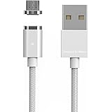 Wsken Mini2 Micro USB Magnetic LED Display Data Sync Fast Charge 3.28ft Cable for Android (Silver)