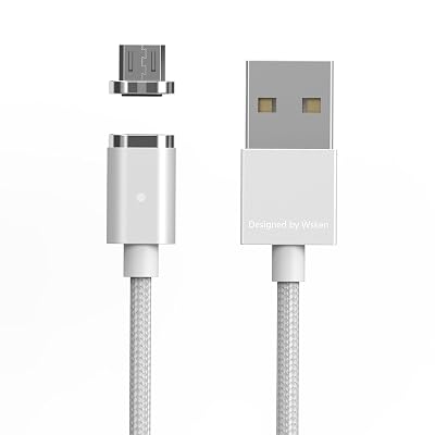 Wsken Mini2 Micro USB Magnetic LED Display Data Sync Fast Charge 3.28ft Cable for Android Silver