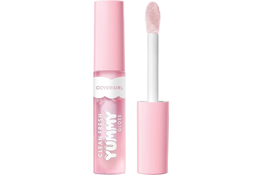 COVERGIRL Clean Fresh Yummy Lip Gloss, Sheer, Natural Scents, Vegan Formula – 100 Let’s Get Fizzical, 0.33 fl oz
