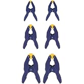 IRWIN QUICK-GRIP Spring Clamps for Woodworking, Multiple Sizes 1", 2" and 3/4", 6 Pack (IRHT83241)