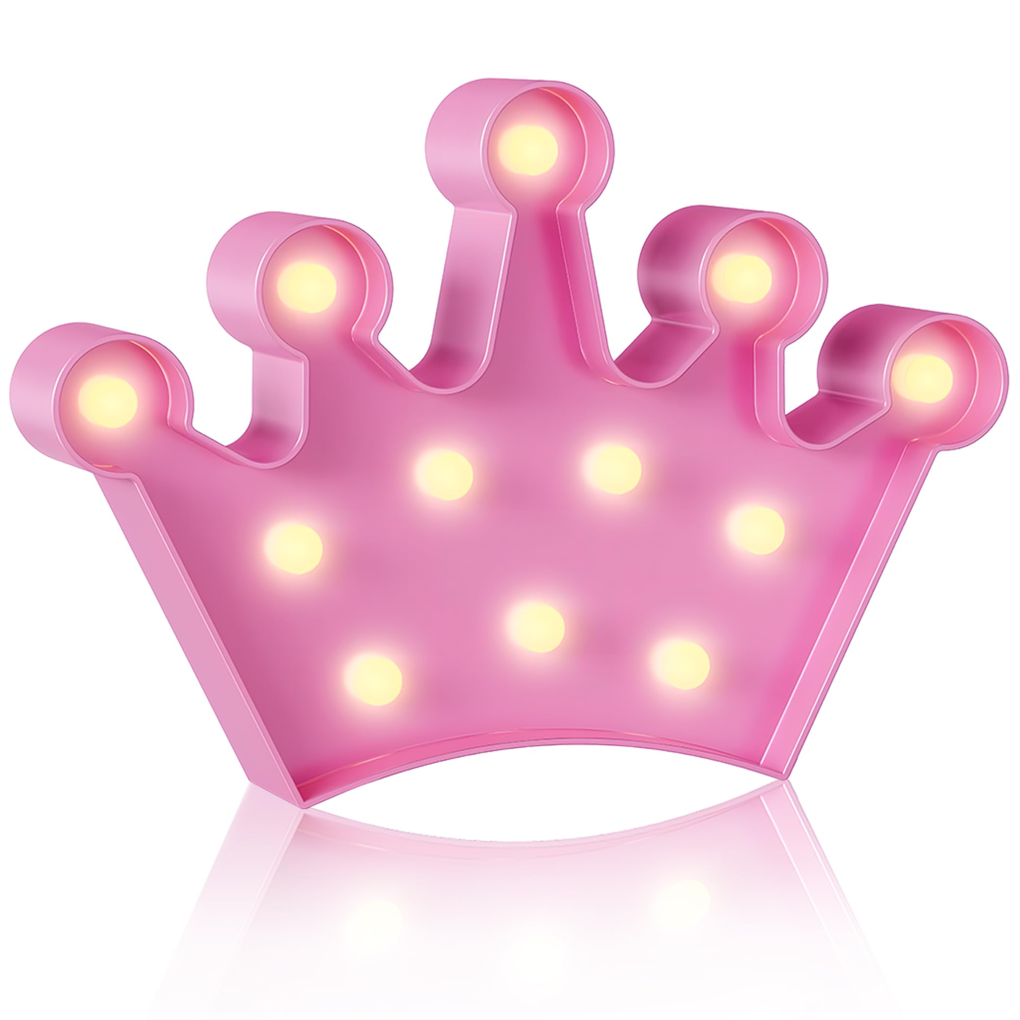 Photo 1 of YiaMia Crown Pink Room Decor - Princess Decor for Girls Room, Battery Powered Night Light