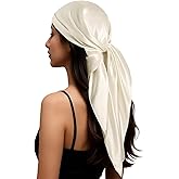 PoeticEHome Mulberry Silk Head Scarf 35"x35" - Solid Color 6A Grade Anti-Frizz Sleeping Hair Wrap, Growth Bandana, Gift Ready