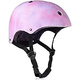 HXWY Kids Bike Helmet for Girls Toddler Youth CPSC Certified, Adjustable Starry Pink Protective Helmets for Multi-Sports Cycling Skateboard Scooter Skating