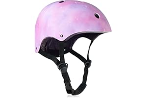 HXWY Kids Bike Helmet for Girls Toddler Youth CPSC Certified, Adjustable Starry Pink Protective Helmets for Multi-Sports Cycling Skateboard Scooter Skating