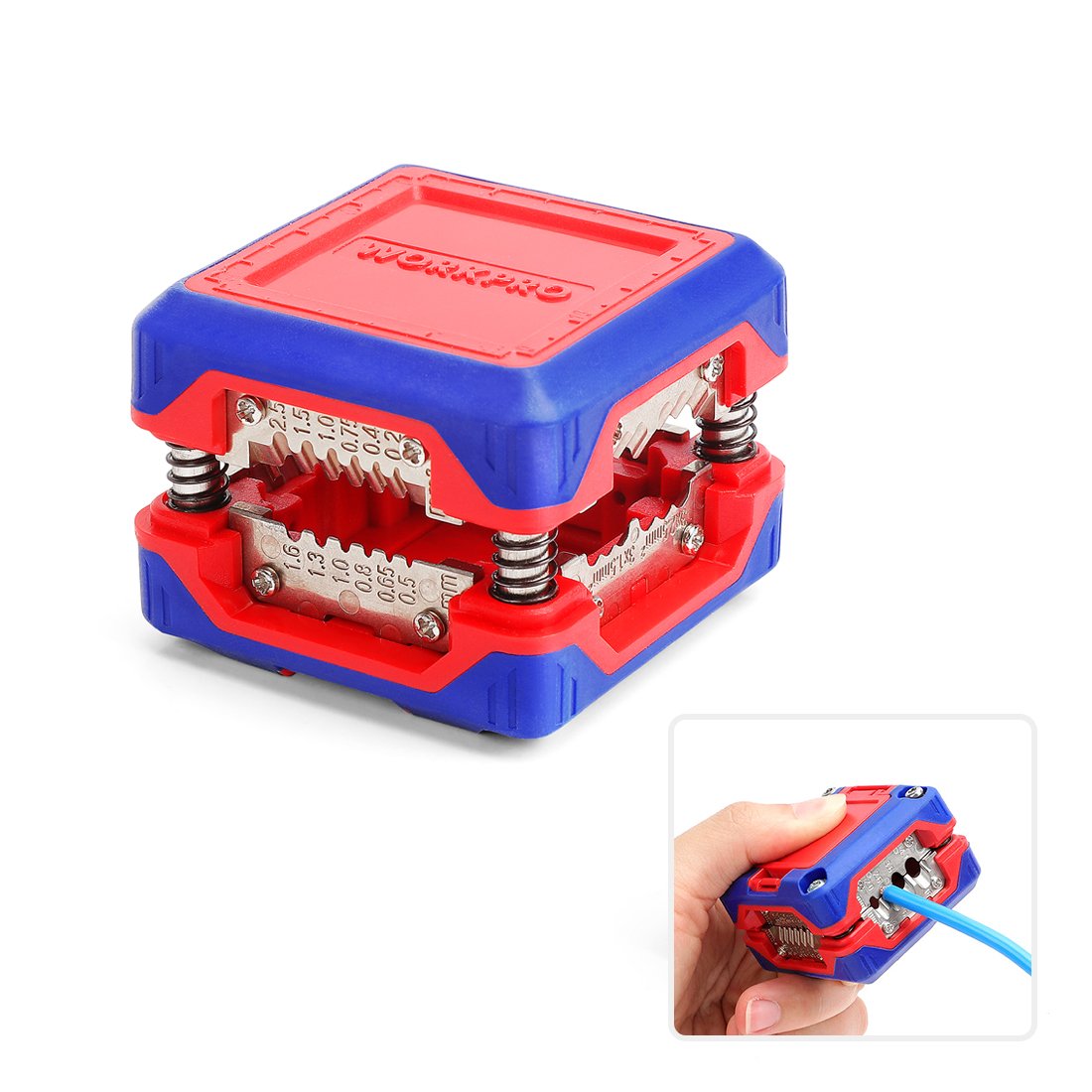 WORKPRO Innovative Wire Stripper Stripper, Magic Box, Stripping Tool for Solid Cable 6-24 AWG, SAT/RG6, RG59 Universal Low Voltage Cable 4-16 mm²