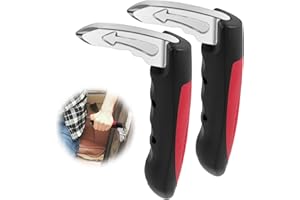 Tcwhniev 2 Pcs Car Assist Handle for Elderly, Multifunction Car Door Handle Assist, Vehicle Support Handles Seatbelt Cutter Portable Automotive Car Handle Assist Car Emergency Tool for Handicap (Red)