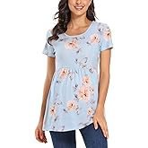 Jezero Women's Maternity Tops Short & Long Sleeve Side Ruching Round Neck Shirts