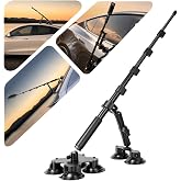 BMZX Dual &amp; Quad Suction Cup Car Mount Kit for Insta360 X5 X4 X3, 360 Camera Car Mount for GoPro &amp; DJI Action Cameras, Heavy Duty Windshield Mount with Magic Arm &amp; Extension Pole