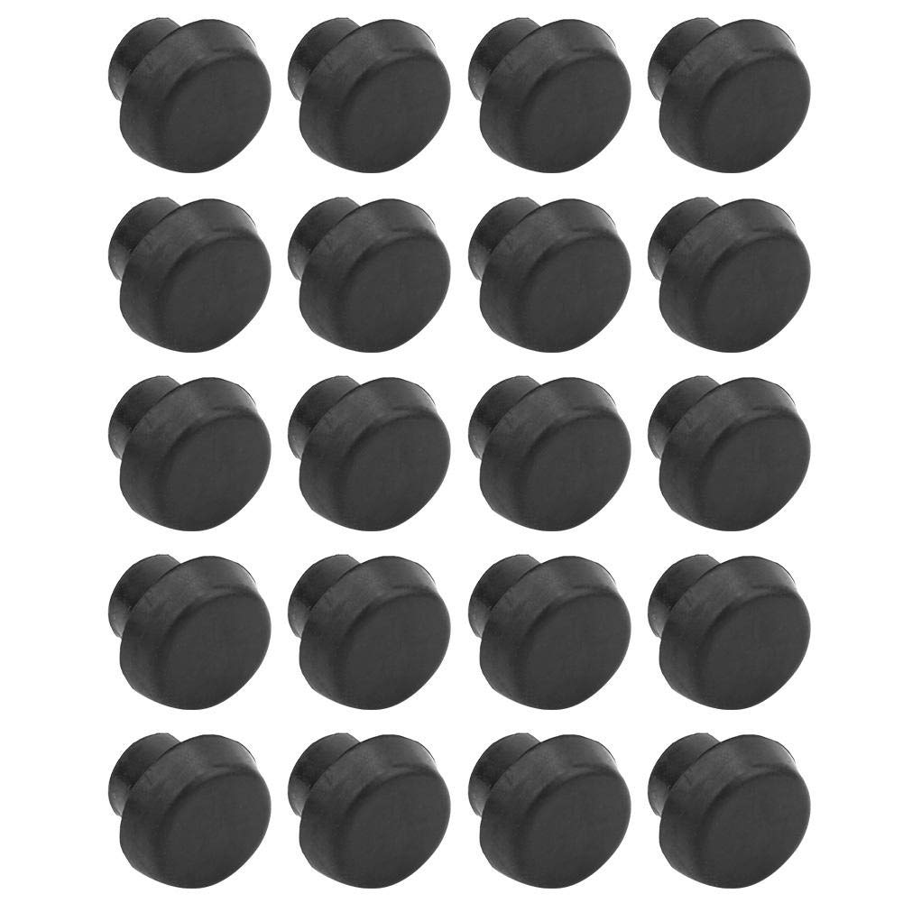 Alomejor 20Pcs Billiard Cue Bottom Cover Rubber Billiard Bottom Plug Pad Pole Cue Dust Proof Cover