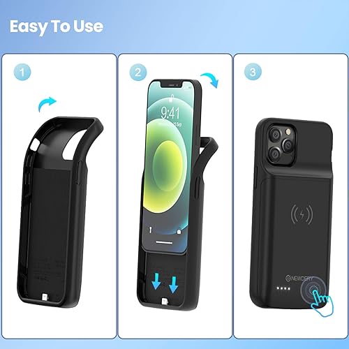NEWDERY Battery Case for iPhone 12 Pro/12, 4800mAh Portable