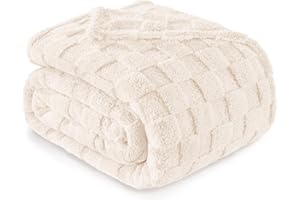 Exclusivo Mezcla Queen Size Flannel Fleece Blanket, Super Soft and Warm Lightweight Checkered Pattern Blankets for All Season