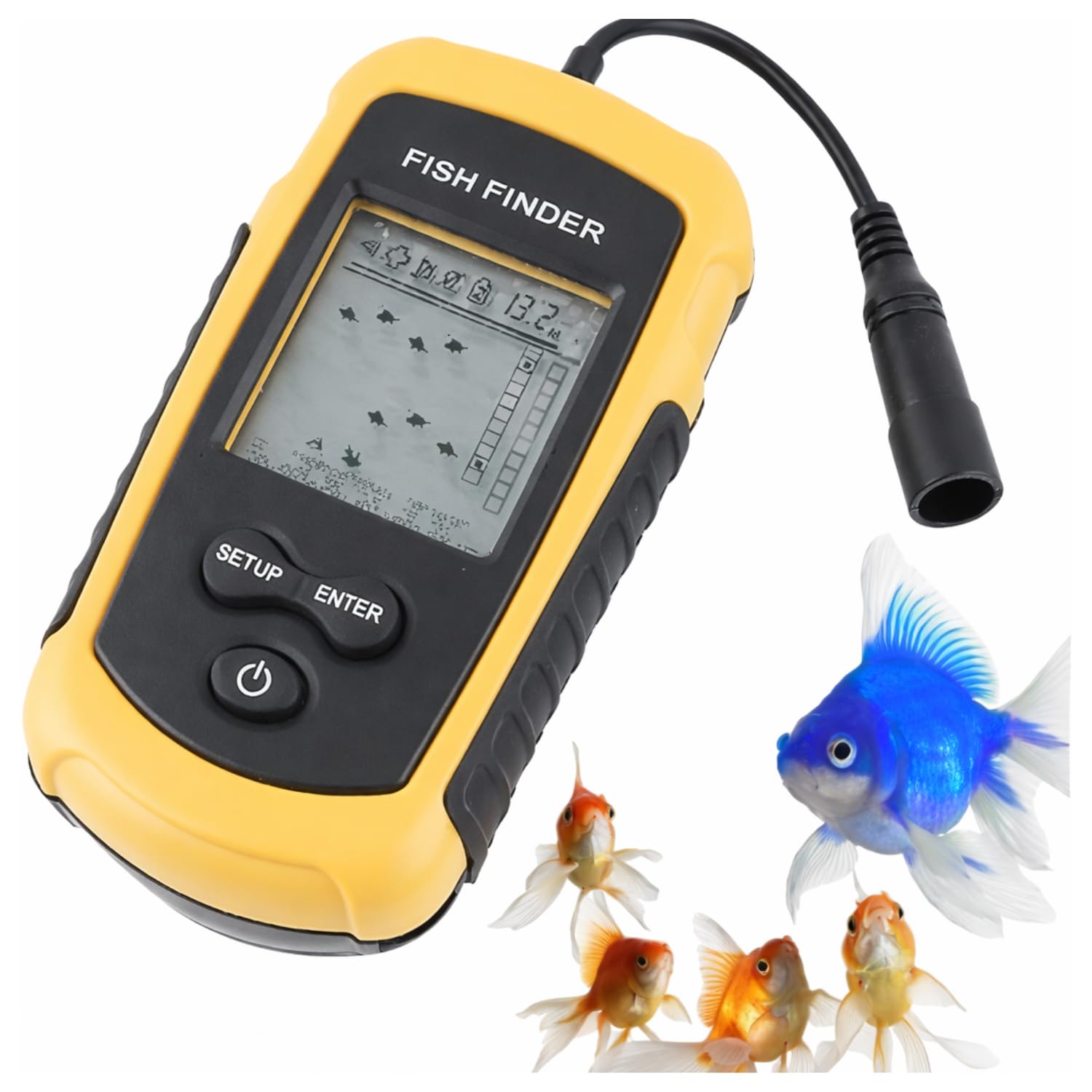 A31DS Fish Finder 100 m Portable Echo Sounder Sonar Sensor LCD Alarm Fish Finder Fish Locator Wireless Colour Portable Fishing Sonar Sensor LCD Depth Finder Echo Soldering