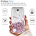 LeYi LG K20 V Case,LG Harmony/LG K20 Plus/LG Grace LTE/LG LV5 Case with Tempered Glass Screen Protector,Liquid Glitter Sparkle Girl Women Cute Clear TPU Protective Case for LG K10 2017 ZX Rose Gold