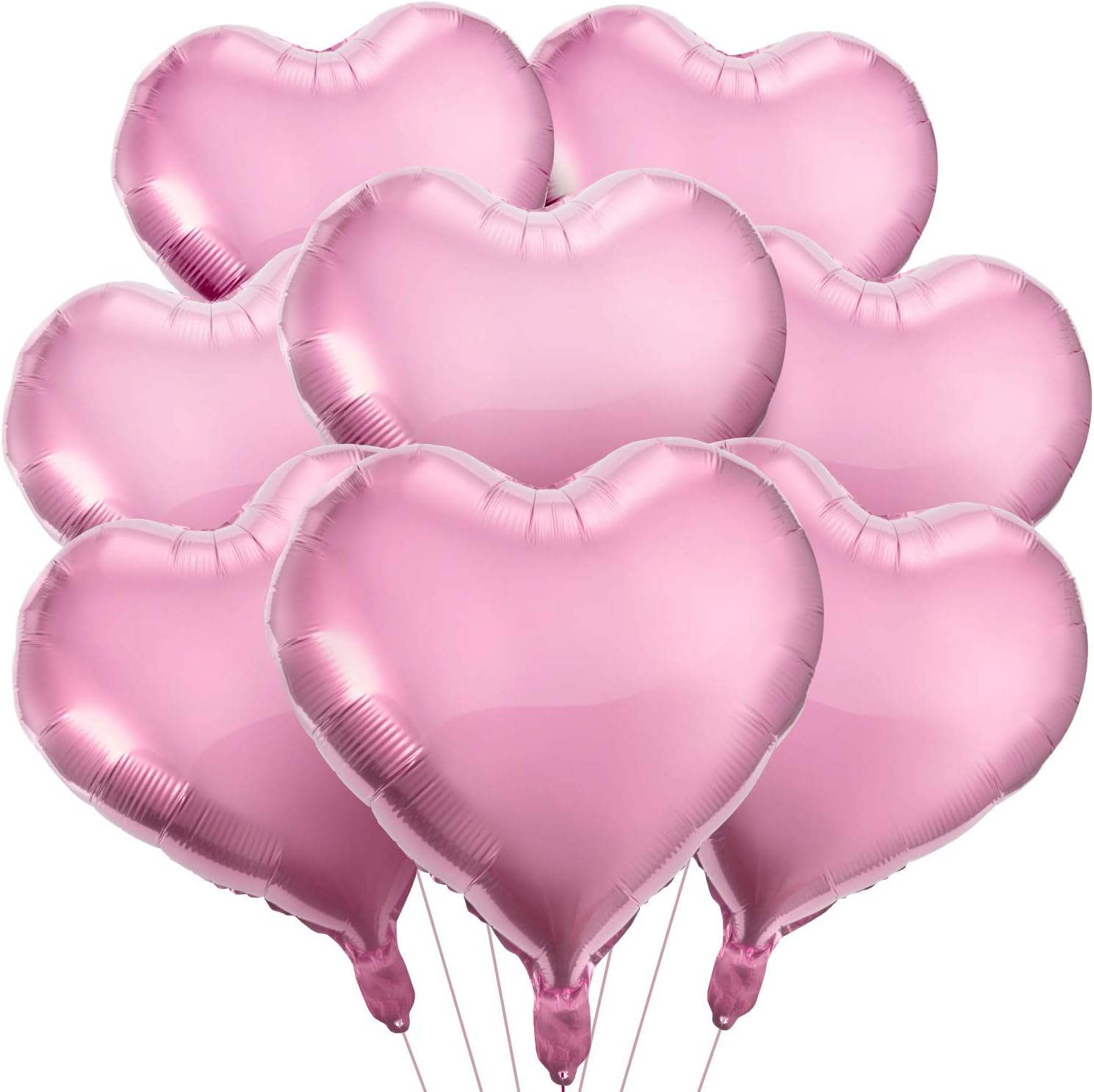 MOOKLIN 18" Foil Pink Heart Helium Balloon for Valentine’s Day Wedding Engagement Decoration - 20 Packs