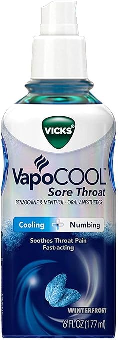 Amazon Com Vicks Vapocool Sore Throat Spray Relieves Painful Sore Throat Fast Acting Soothing Powerful Numbing Cooling Winterfrost Flavor 6 Fl Oz Health Personal Care Amazon Com Vicks Vapocool Sore Throat Spray Relieves Painful Sore Throat Fast Acting Soothing Powerful Numbing Cooling Winterfrost Flavor 6 Fl Oz Health Personal Care