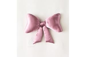 Luxape Bow Pillow - Big bow throw pillow - Bow shaped pillow - Silky satin - coquette decor - Bow room decor - pink bow pillow - bow nursery decor - pink room decor