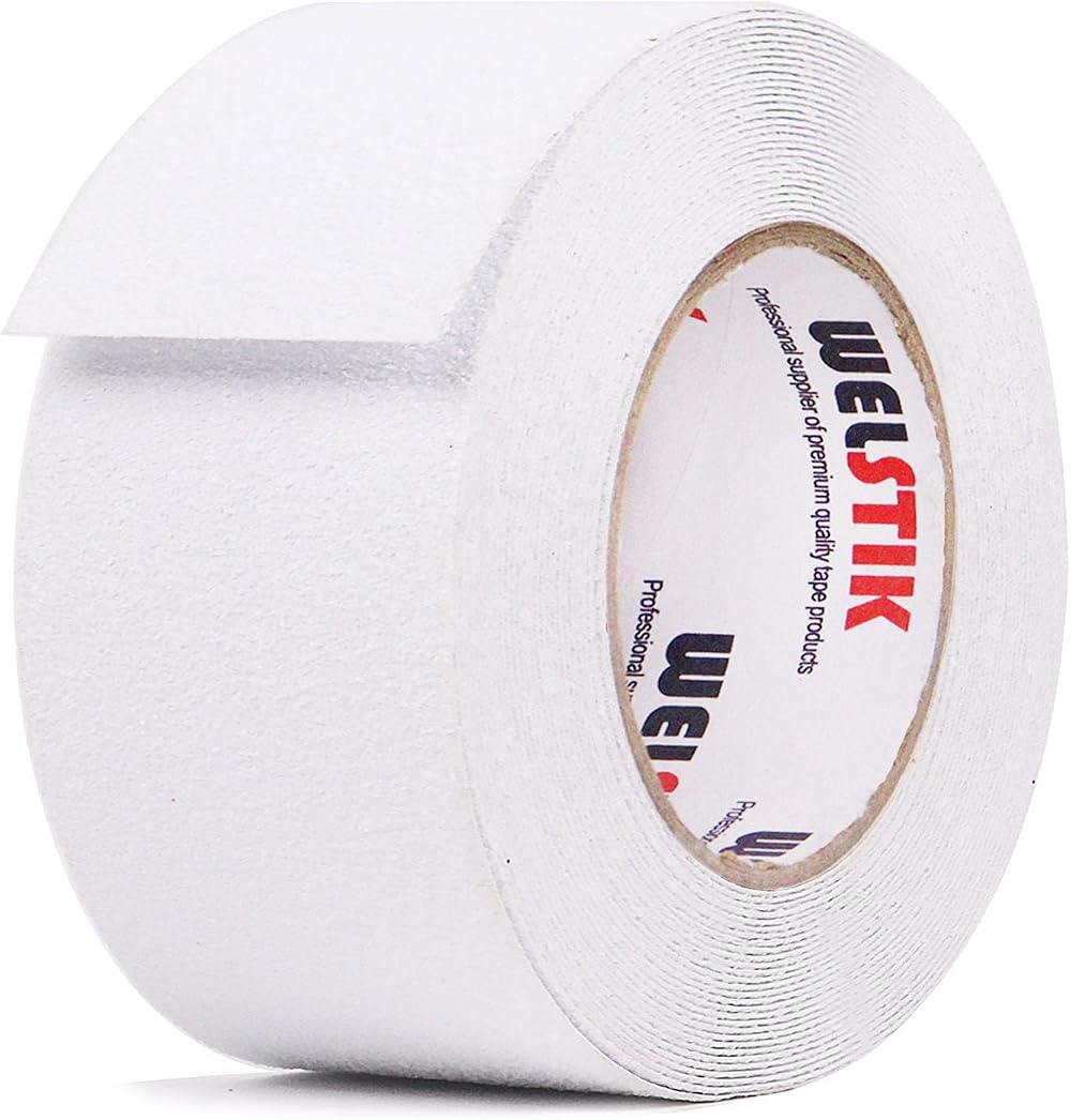 WELSTIK Anti-Slip Tape 5cm x 5m Clear PVC Indoor Outdoor Stairs Ramps Walkways