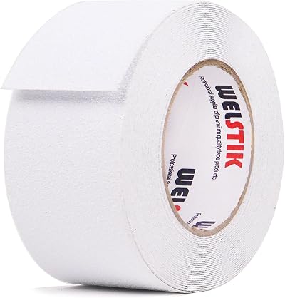 WELSTIK Anti-Slip Tape 5cm x 5m Clear PVC Indoor Outdoor Stairs Ramps Walkways