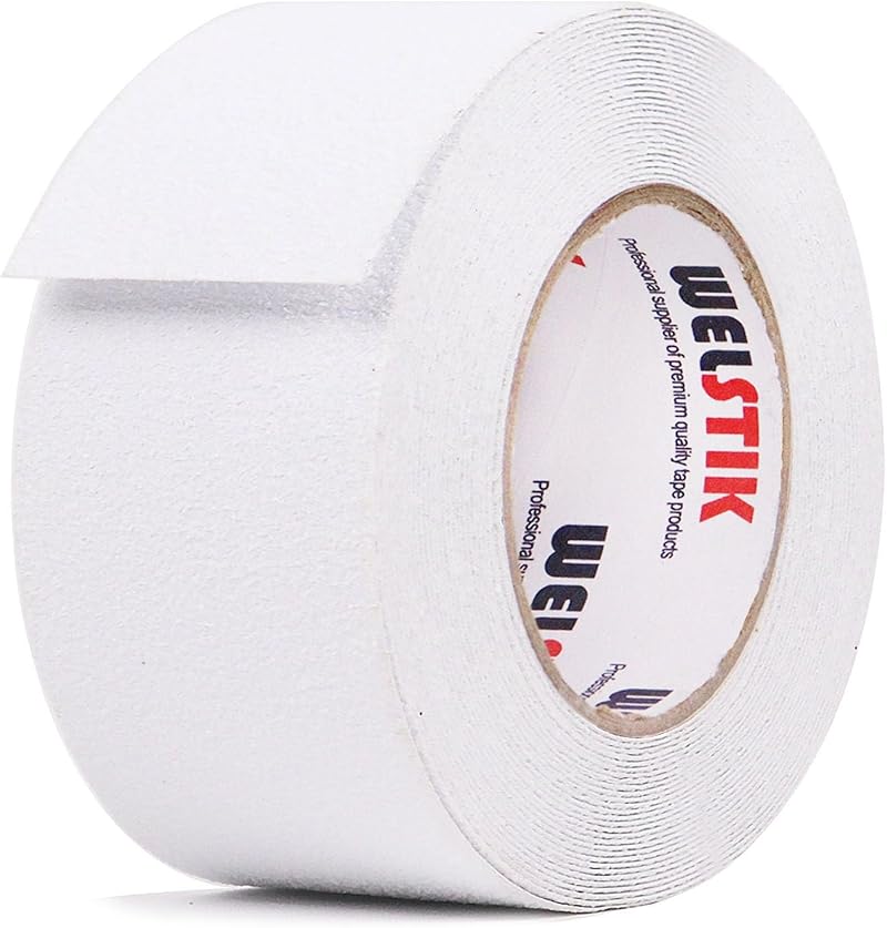 WELSTIK Anti-Slip Tape 5cm x 5m Clear PVC Indoor Outdoor Stairs Ramps Walkways
