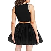 Women Teens Tutu Adult 4 Layered Tulle Skirt with Satin Lined Dance Non See-Through Tutu Halloween Costumes