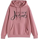 TARZNGGLOP Christian Hoodies Love Like Jesus Hoodie Christian Sweatshirts for Women Faith God Religious Oversized Tops