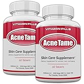 Acnetame 2 Pack- Clear Skin Supplements Pill- Tablets for Oily Skin Treatment, Spots, Blemishes, & Sebum Control for Women, Men, & Teens
