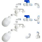 1/4 inch Plastic Adjustable Tube Float Valve Kit (2 Float + 10 Connect)