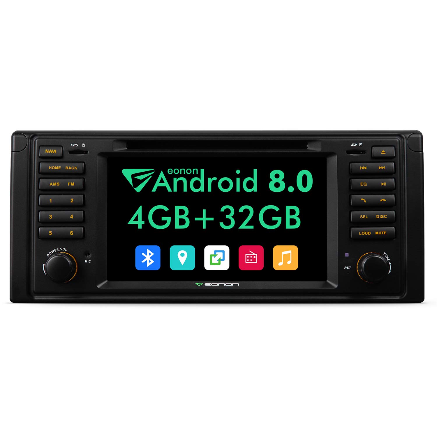 2019 Newest Car Head Unit,Eonon 7 Inch Android Double Din Car Stereo  Octa-Core,4GB RAM 32GB ROM Applicable to 5 Series 1995,1996,  1997,1998,1999,2000,2001 ...