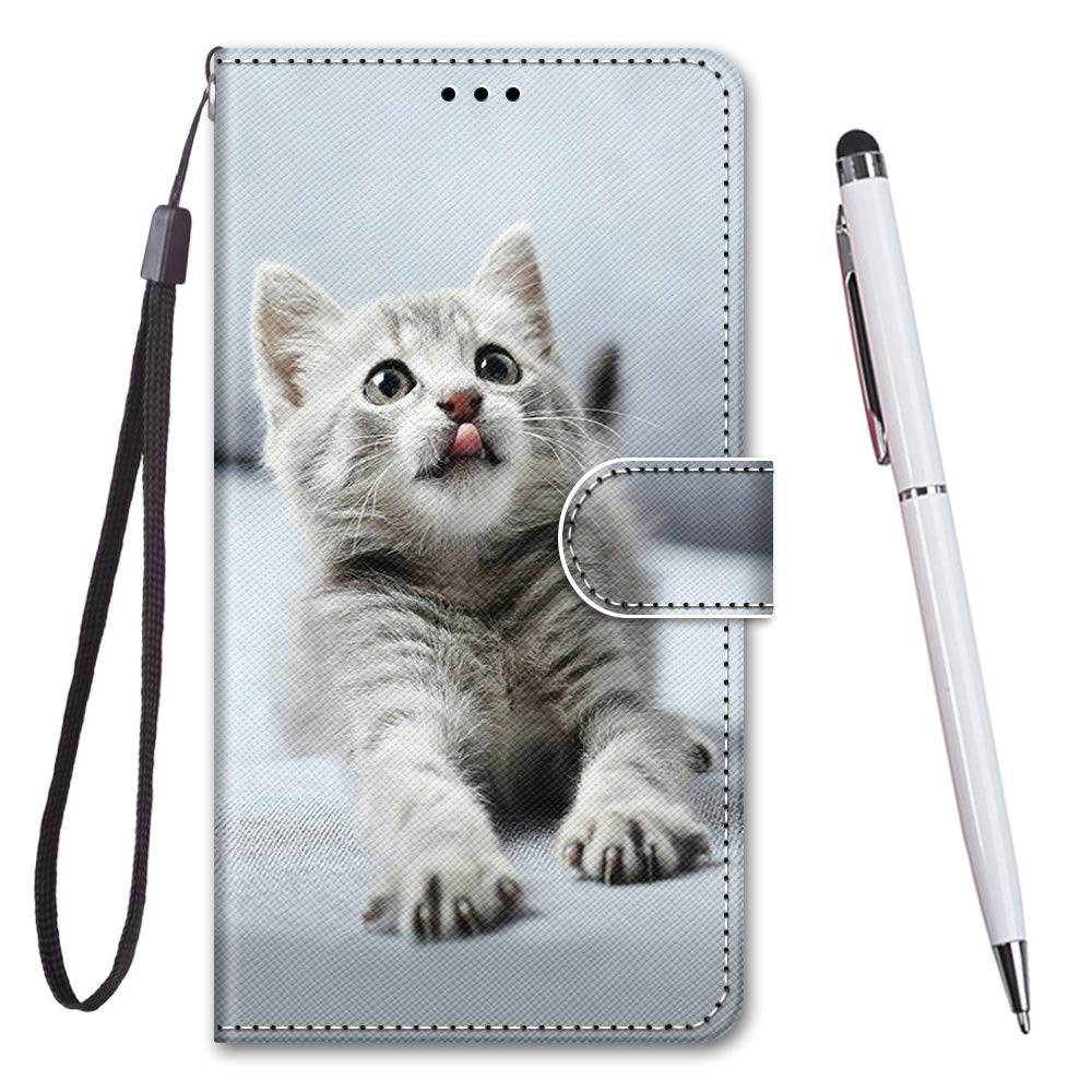 TOUCASA Compatible with Motorola Moto G72 4G Case, Phone Case Flip Wallet Leather Magnetic Folio Closure Cover Kickstand Card Slots Folio Protection Motorola Moto G72 4G (Tongue Cat)