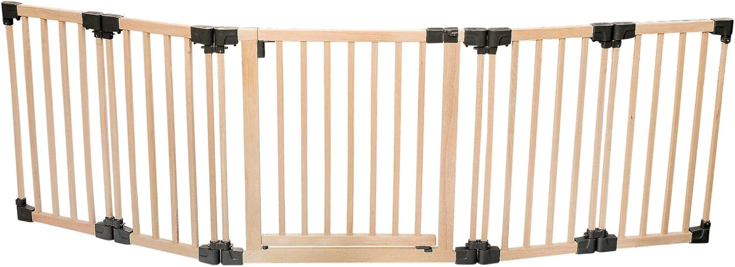 Safetots Wooden Multi Panel Multi Use Safety Barrier, Up to 256cm, Natural Wood, Flexible Room and Stair Barrier - Image 3