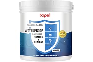Tapel Liquid Rubber RV Roof Coating - 3X Stronger- White 35oz - Waterproof Sealant for Leaks & Cracks, UV/Cold Resistant Paint for Metal, Wood & Concrete – Indoor/Outdoor Use