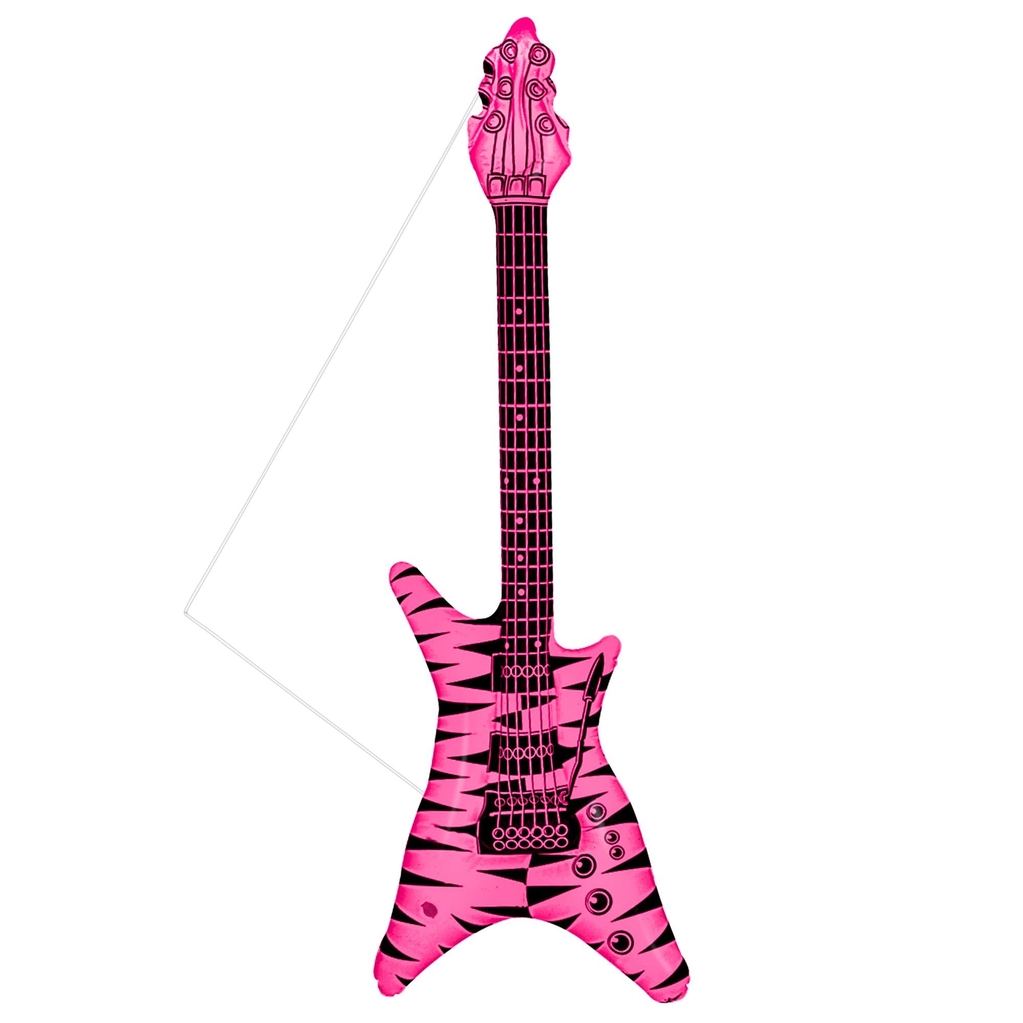 Widmann 23945 - Inflatable Rock Guitar With Strap, Adult Unisex, Length 95 cm, Rockstar, Pop Star, Punk, Musicians, Carnival, Theme Parties