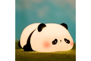 FAMIDUO Cute Panda Lamp, LED Panda Night Light for Kids Sleep, Food Grade Silicone Novelty Animal Night Lamps, Dimmable Nursery Squishy Nightlight, Cute Gifts, Office Desk/Baby Boys/Girls Room Decor
