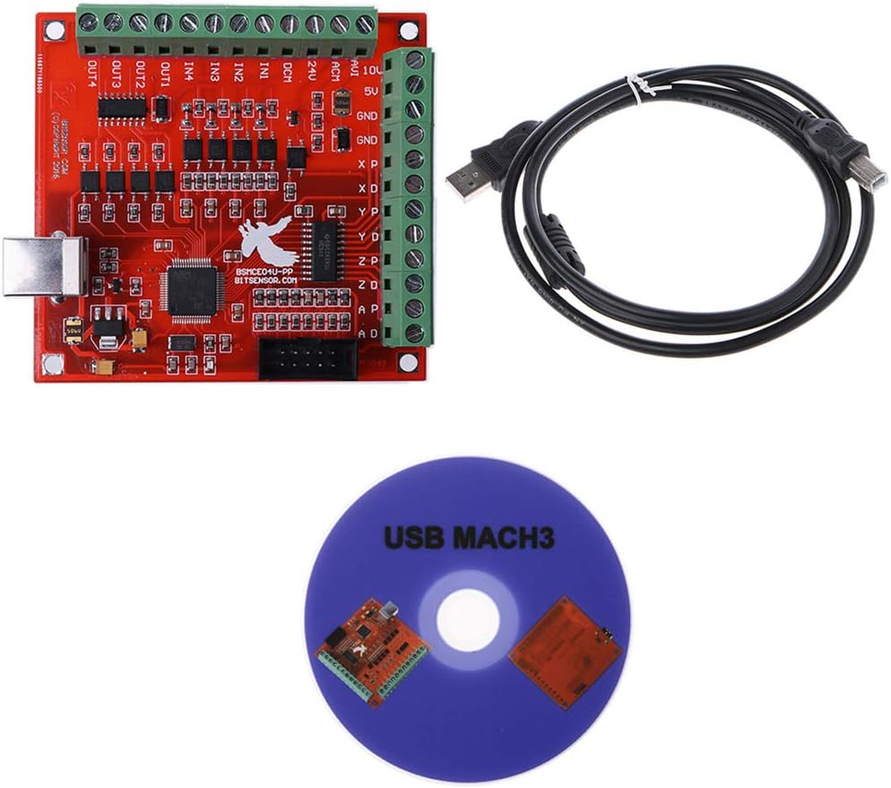 Huilier CNC USB MACH3 100Khz Breakout Board 4 Axis Interface Driver Motion Controller