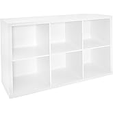 ClosetMaid 6 Cube Storage Shelf Organizer Bookshelf with Back Panel, Easy Assembly, Wood, White Finish