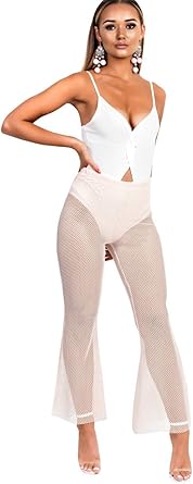 flared mesh trousers