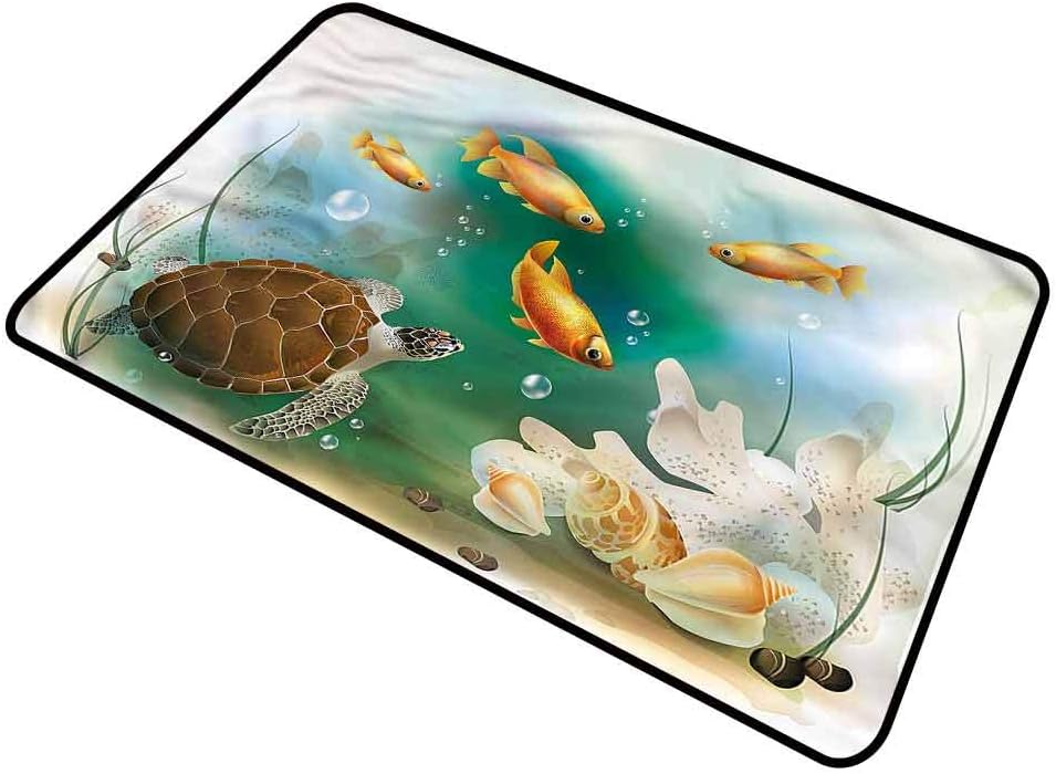 DESPKONHOME Turtle, Floor Mat Artistic Aquarium Animals