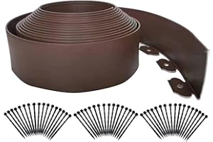Garden Edging Borders 33FT,Lawn Edging [Extra Tall 4IN] Landscape Edging with 50pcs Stakes, Flexible Garden Border Mini Plast