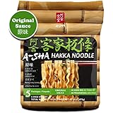 A-SHA Healthy Ramen Noodles - Wide Hakka Style -Original Flavor Sauce Pack Included - 1 Bag (5 Servings)