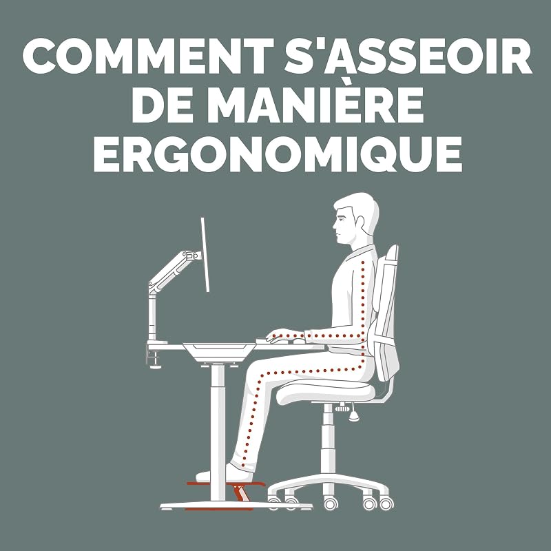 Repose-pieds Everyday Plus - Repose-pieds ergonomique avec base antidérapante - Repose-pieds sous le bureau - Repose-pieds tabouret pour le bureau et la maison - Noir