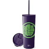 Simple Modern Marvel Hulk Insulated Tumbler Cup with Flip Lid and Straw Lid | Gifts for Women Men Reusable Stainless Steel Water Bottle Travel Mug | Classic Collection | 24oz Hulk Smash