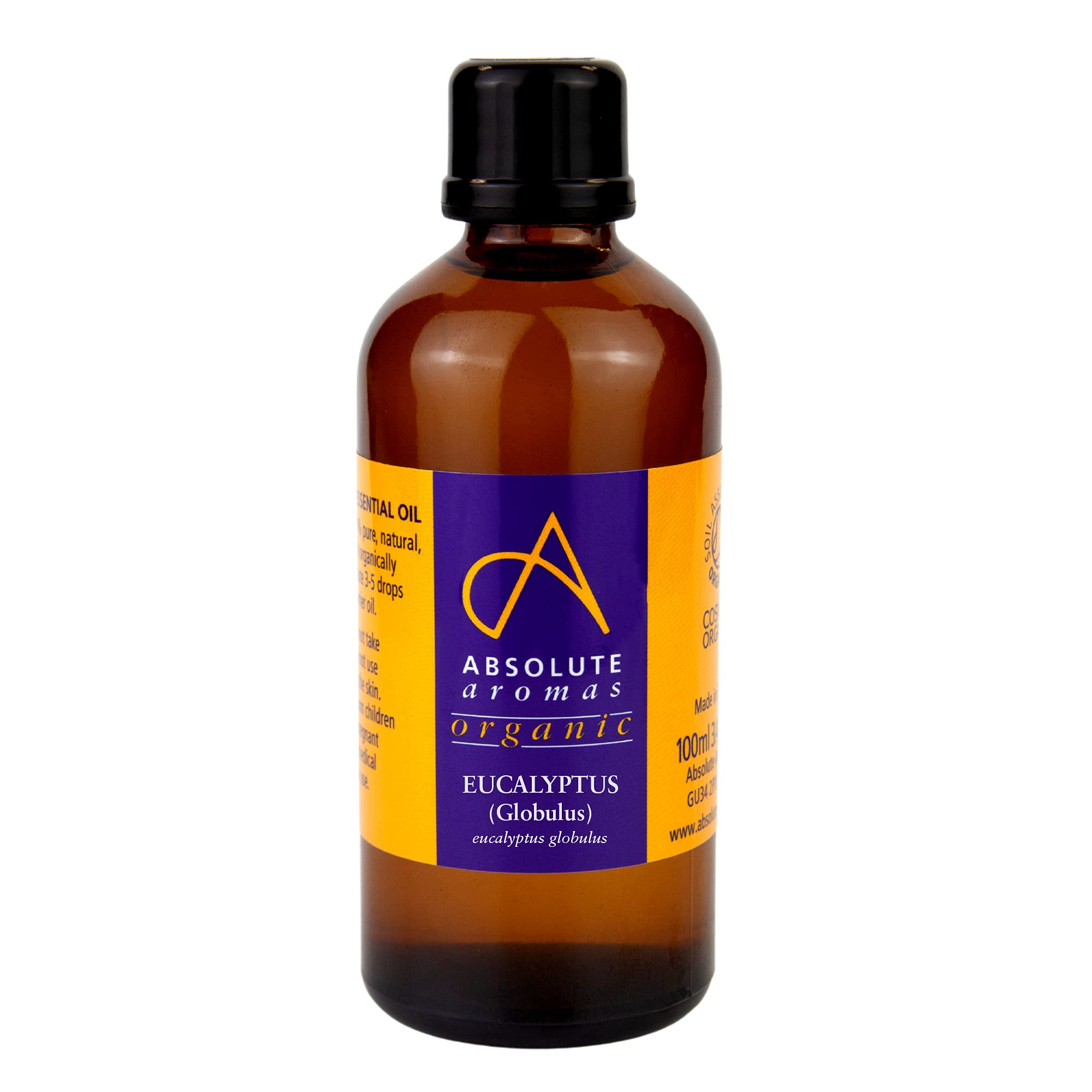 Absolute Aromas | Organic Eucalyptus Essential Oil - 100% Pure, Natural, Undiluted and Certified Organic, 100ml