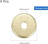 sourcing map 4pcs Gold ABS Wall Split Flange 70mm OD Escutcheon Plate for 16mm view 2