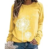 Chvity Fall Womens Crewneck Sweatshirts Faith-Hope-Love Daisy Print Shirts Casual Long Sleeve Pullover Tops