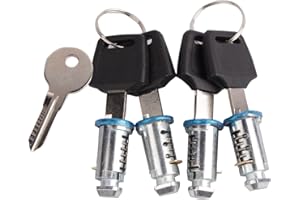 kingsea 4 Pack Lock Cores Compatible with Thule Car Roof Rack System Components, One-Key Lock Cylinders System Replacement fo