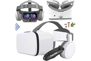 VR Set VR Headset for iPhone, Tsanglight Virtual Reality Headset 3D VR Goggle w/Remote Lentes de Realidad Virtual Glass for iPhone 15 14 13 12 11 Pro Mini X R S for Samsung S23 S22 S21 S20 S10, White