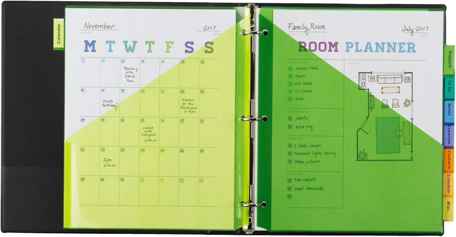 Avery 8-Tab Plastic Binder Dividers with Pockets, Insertable Multicolor Big Tabs, 1 Set (11907) : Binder Index Dividers : Office Products