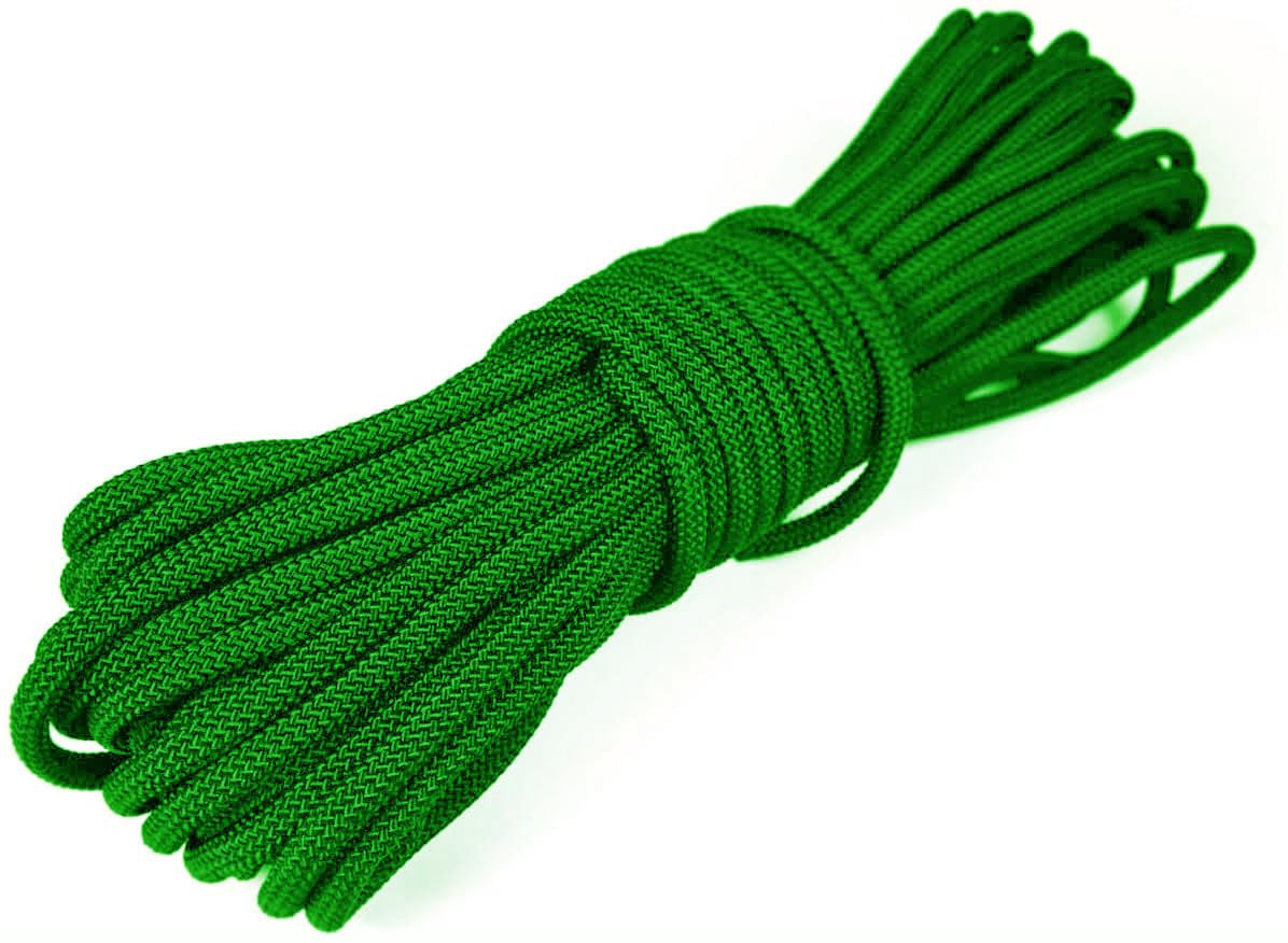 KuTi Kai 20M(64FT) Nylon Rope,Traction Tying Powerful Rope,Multi-functional Thick Tarp Hanging String for Gardening Design,Wedding,Fishing,DIY and Luggage Bundling (Green, 2MM)