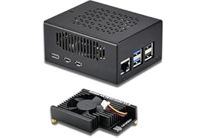 iUniker V2 Metal NVME Case for Raspberry Pi 5 with Ultra Quiet ICE Peak Pi 5 Active Cooler, Space for Hats, Add-on Boards, Co